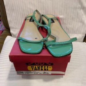 Women's Turquois Patent Flat Strappy Sandal